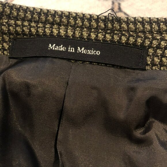 MANI Men's Houndstooth Wool Blazer Jacket Size 43R Sport Coat - Picture 9 of 9